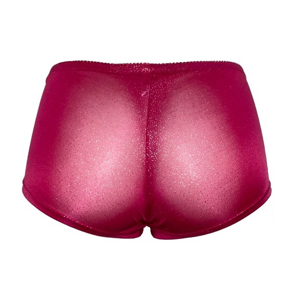 Sheer & Lace Magenta Boyshorts Panties - Size M - Picture 2 of 2